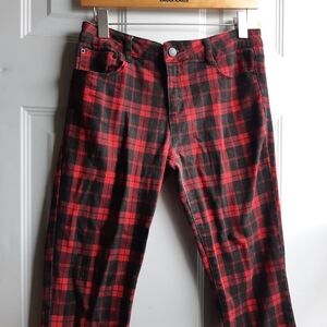 Red Plaid Jeans